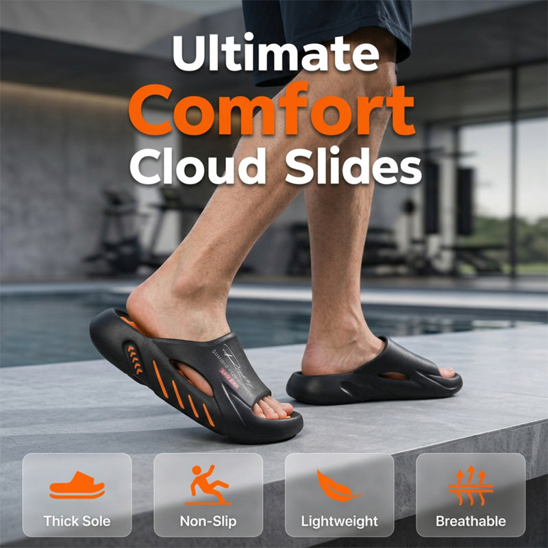 Non-Slip Thick Sole Cloud Slides