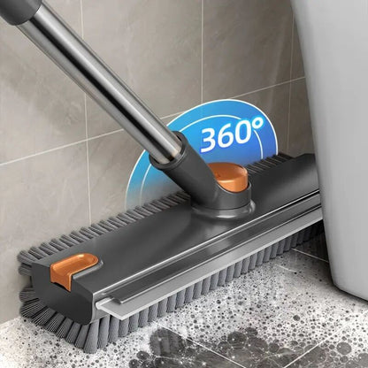 NXTLVL 3-in-1 Long Handle Floor Scrub Brush with Squeegee